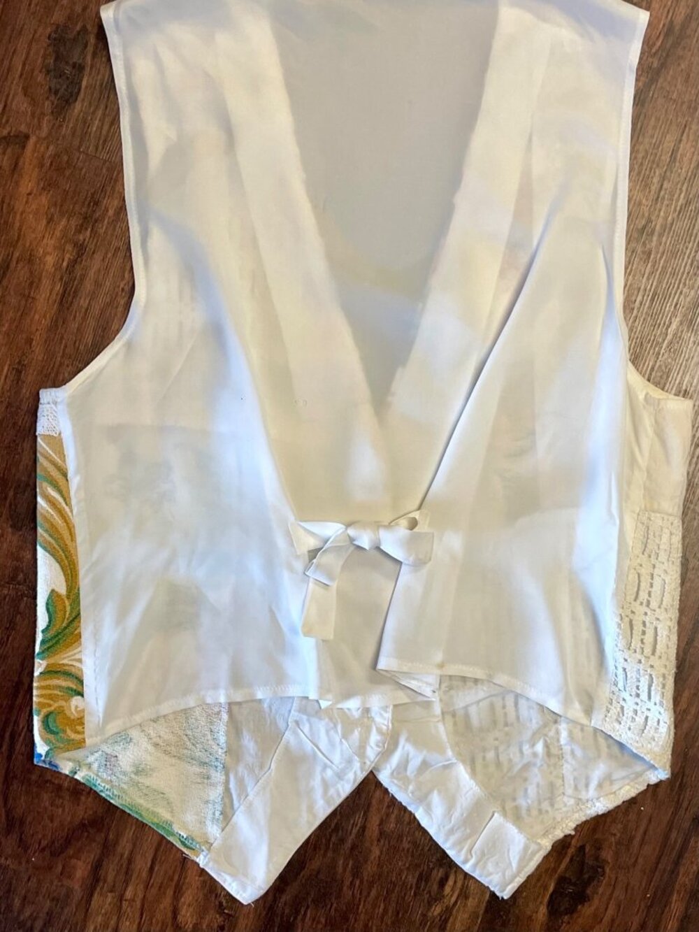 Vintage 1990s Facets Patchwork Crochet + Floral Tapestry Vest Womens Size 1X - Picture 10 of 13